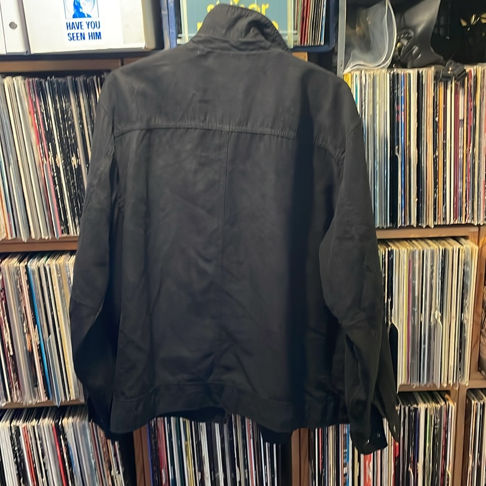 Black Men's Jacket with Embroidered Marines Memorial Patch - Picture 4 of 4